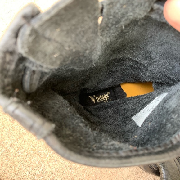 VINTAGE LEATHER // Black Leather Moto Boots // Size 6.5 - Picture 9 of 9